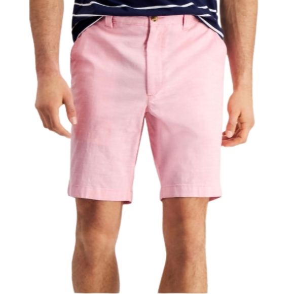 Club Room Men's 9 Stretch Chambray Shorts, Pink Sky, Size 38 - Picture 1 of 4